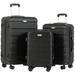 3 Piece Luggage Set, ABS Hardside Travel Luggage with 360Â°Double Spinner Wheels and TSA Lock, Travel Luggage, Black, Father's Day Gifts (20"/24"/28")