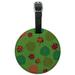 Lots of Ladybugs and Leaves Pattern Round Leather Luggage Card Suitcase Carry-On ID Tag