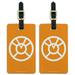 Green Lantern Blackest Night Orange Lantern Logo Luggage ID Tags Suitcase Carry-On Cards - Set of 2