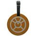 Green Lantern Blackest Night Orange Lantern Logo Round Leather Luggage Card Suitcase Carry-On ID Tag