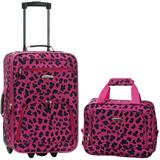 Rockland Fashion Softside Upright Luggage Set, Magenta Leopard, 2-Piece (14/19)