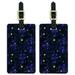 Stars Shine Space Galaxies Pattern Luggage ID Tags Suitcase Carry-On Cards - Set of 2