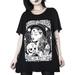 Women Short Sleeve Ukiyo-e T-Shirt Summer Tops Teenage Girls O-neck Tops