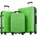 3-Piece Spinner Expandable Luggage, SEGMART Lightweight Hardshell 4-Wheel Spinner Luggage Set: 20"/ 24''/ 28" Carry-On Checked Suitcase, Carry on Suitcase with TSA Lock for Traveling, Green, S6606