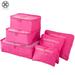 Luxtrada 6PCS Waterproof Clothes Storage Bags Packing Cube Travel Luggage Organizer Pouch (Rose Red)