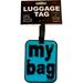 Fifth Avenue Manufacturers Large Heavy Duty Vulcanized Rubber Luggage Name Tag (My Bag - Turquoise)