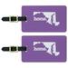 Graphics and More Maryland MD Home State Luggage Suitcase ID Tags Set of 2 - Solid Lavender Purple