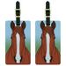 Horse Chestnut White Strip Luggage Tags Suitcase Carry-On ID, Set of 2