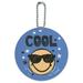 Cool Sunglasses Smiley Face with Stars Officially Licensed Round Luggage ID Tag Card Suitcase Carry-On
