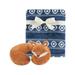 Hudson Baby Boy and Girl Travel Neck Support Pillow and Blanket Set, 2 Piece, Modern Fox