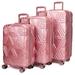 BADGLEY MISCHKA Contour 3 Piece Expandable Spinner Luggage Set (Rose Gold)