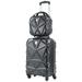 Gem 2-Piece Carry-On Cosmetic Spinner Luggage Set, Black