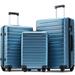 Hardshell Luggage Sets 3 Piece Spinner Suitcase with TSA Lock Lightweight 4 Quiet Wheel Upright Luggage for 360 Degree Movement (20/24/28), Steel Blue