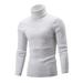 Gueuusu Men Solid Color Sweater Autumn and Winter Adults Long Sleeve High Collar Pullover