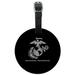 Marine Reserve MARFORRES USMC White Black Logo Officially Licensed Round Leather Luggage Card Suitcase Carry-On ID Tag