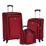 Travelers Club 3 pc. Expandable Spinner Luggage Set - Red