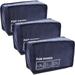 3-Pack Shoe Bags for Travel, Packing Suitcase Organizer Bag Set Space Saver, Navy