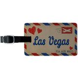 Air mail Postcard Love for Las Vegas Leather Luggage ID Tag Suitcase Carry-On