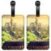 Green Grapes & Wine - Luggage ID Tags / Suitcase Identification Cards - Set of 2