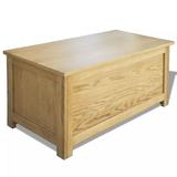 IKAYAA Storage Box Solid Oak Wood 35.4"x17.7"x17.7"