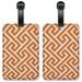 Orange Maze - Luggage ID Tags / Suitcase Identification Cards - Set of 2