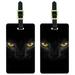 Black Domestic Cat Gold Eyes Luggage Tags Suitcase Carry-On ID, Set of 2