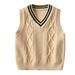 Musuos Fashion autumn childrenÂ´s vest V-neck sleeveless knitted sweater college style sweater jacket