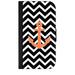 Orange Anchor on Black and White Chevrons - Passport Cover / Card Holder for Travel