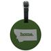 Montana MT Home State Solid Green Officially Licensed Round Leather Luggage Card Suitcase Carry-On ID Tag