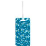 Accessory Avenue Blue and Lime Grunge Butterflies Print Design Large Hard Plastic Double Sided Luggage Identifier Tag