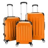 Veryke 3Pcs Traveling Luggage, Orange Rolling Traveling Storage Suitcase Luggage Set, 20"+24"+28" Portable ABS Large Capacity Luggage Bags with Wheels, Large Suitcases and Luggage