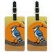 Blue Jay Bird on Branch Luggage ID Tags Suitcase Carry-On Cards - Set of 2