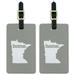 Graphics and More Minnesota MN Home State Luggage Suitcase ID Tags Set of 2 - Solid Warm Grey Gray