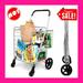 Joyful Folding Shopping Cart,lightweight Grocery Shopping Small Cart Foldable Portable Trolley Household Luggage Trailer Can Sit shopping cart