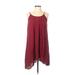 Casual Dress - A-Line Scoop Neck Sleeveless: Red Print Dresses - Women's Size X-Small