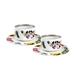 Vista Alegre Primavera 4 Piece Teacup & Saucer Set Porcelain/Ceramic in Gray/Pink/Yellow | 2.3228 H in | Wayfair 21132632