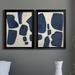 George Oliver Blue Pieces I - 2 Piece Picture Frame Painting Set on Canvas in Black/Blue/Green | 36.5 H x 53 W x 1 D in | Wayfair
