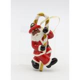 The Holiday Aisle® African American Santa Firefighter Hanging Figurine Ornament Ceramic/Porcelain in Red | 4.5 H x 1.5 W x 2.125 D in | Wayfair