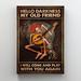 Trinx Skeleton Plays Guitar - Hello Darkness My Old Friend Gallery Wrapped Canvas - Music Illustration Decor | 14 H x 11 W x 2 D in | Wayfair