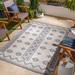 Mangoso 9'2" x 12' Outdoor Farmhouse Moroccan Light Gray/Charcoal/Neutral/Dark Gray/Smoke/Blue/Gray/Navy/Off White/Pale Blue/Tan/Taupe Outdoor Area Rug - Hauteloom