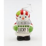 The Holiday Aisle® Lucky One Irish Snowman Hanging Figurine Ornament Ceramic/Porcelain in Red/White | 3.63 H x 1.875 W x 2.5 D in | Wayfair
