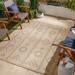 Madridejos 7'10" x 10' Outdoor Farmhouse Moroccan Oatmeal/Multi Brown/Gray/Dark Gray/Nutmeg/Cream/Light Beige/Tan/Peach Outdoor Area Rug - Hauteloom