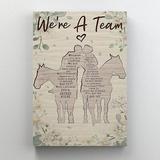 Trinx A Couple Riding Horses Together - We're a Team - Wrapped Canvas Graphic Art Canvas in Brown/Yellow | 24 H x 14 W x 2 D in | Wayfair