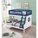 Isidore Twin over Full Standard Bunk Bed by Sunside Sails Wood in Blue/Brown/White | 69 H x 58 W x 80 D in | Wayfair