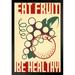 Trinx Eat Fruit Be Healthy Retro Vintage WPA Art Project Matted Framed Wall Art Print 20X26 - Picture Frame Print Paper | Wayfair