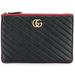 Gucci Bags | Gucci Calfskin Gg Marmont Quilted Leather Pouch In Black With Red Trim | Color: Black/Red | Size: Os