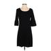 Ann Taylor LOFT Casual Dress - Shift: Black Solid Dresses - Women's Size 0
