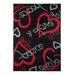 "MDA Home Miglena Black/Red Polypropylene Area Rug - 5'2"" x 7'5"" - MDA Rugs MI4058"