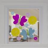 Northlight Seasonal Butterflies & Flowers Spring Gel Window Clings in Blue/Indigo/Yellow | 7.75 H x 7.75 W in | Wayfair NORTHLIGHT JH91351