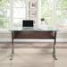 Latitude Run® Modern Glass Desk Wood/Glass/Metal in Brown/Gray | 28.5 H x 48 W x 24 D in | Wayfair EA09F5FA762649BEA1BAFA2320E37022